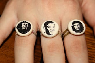 make 2 custom adjustable rings with any picture
