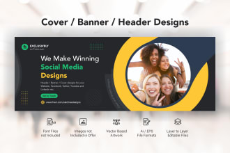 design a facebook cover youtube banner linkedin banner