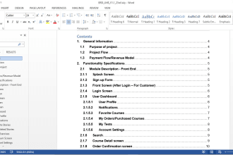 prepare a business requirement document for your project