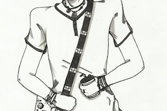 draw the bust of any one character in my personal drawing style