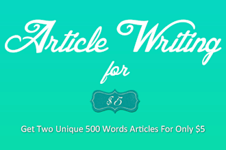 write 1 unique and high quality article on your chosen topic