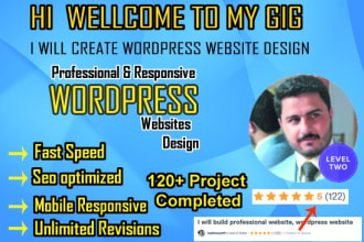 create professional  responsive wordpress website design