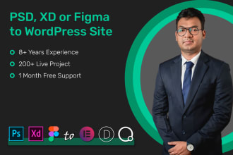 convert PSD,figma to wordpress using elementor, divi, bricks