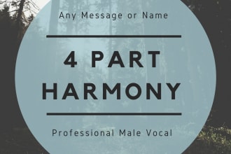 sing any message in stunning harmony, male voice, jingle