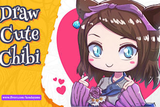 draw any characters or fanart in cute anime chibi style
