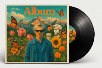 design cover artwork with a collage style