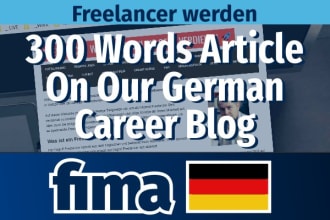 write and publish 300 word article on german job career blog