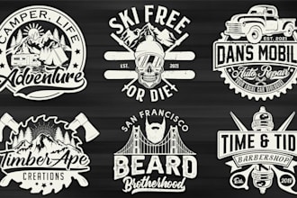 make a unique retro, badge and classic vintage logo design