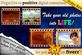 make a POSITIVE from 5 photography Negatives