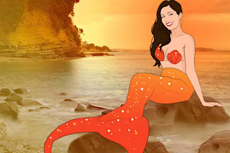 create a mermaid portrait
