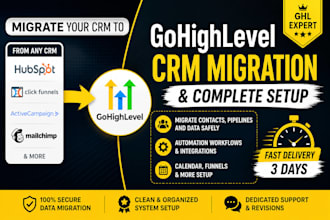 migrate your CRM to gohighlevel and set up complete system