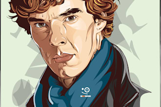 draw vector art cartoon potrait from your photo