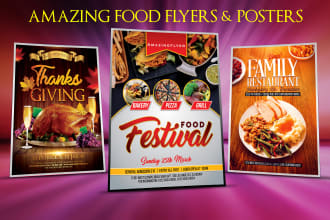 design elegant food flyer or poster