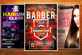 design barber, salon,spa and yoga flyers
