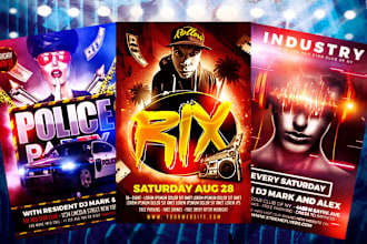 do club, party, dj, hiphop, music, birthday and event flyer