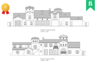 draw any architectural elevation in auto cad 2d