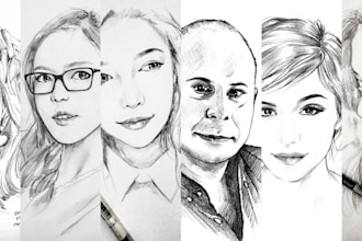 draw a stylish pencil portrait from your images