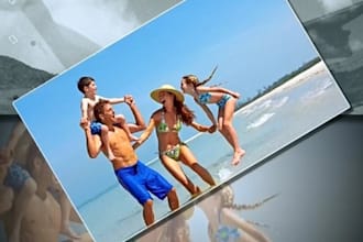 create a professional hd video SLIDESHOW using your photo album, vid clips and music
