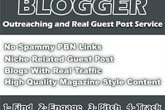 do targeted niche blogger outreach and secure high authority backlinks for you