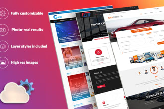 create PSD website mockup