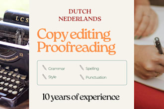 professionally proofread, correct or edit your dutch text