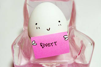 have a smiling egg hold a sign saying anything you want