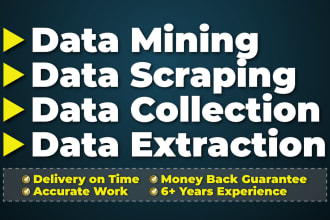 do data collection, data scraping, data extraction and data mining