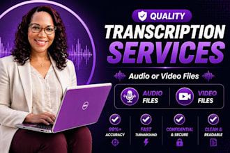 accurately transcribe  audio or video files in 24 hours