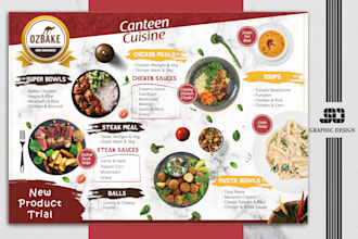 design amazing  flyer restaurant, menu food, cafe menu