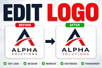 edit logo, recolor, recreate, vectorize or make transparent