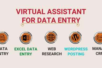 be your virtual assistant for data entry, web research copy paste