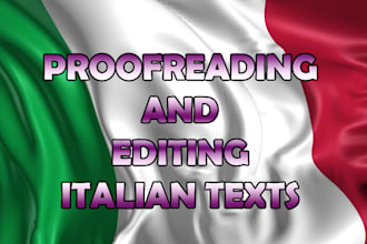 do proofreading and editing italian texts