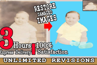 image restore, image repair, fix damaged image, image restore color within 3h