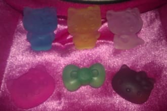 send you a set of 6 assorted hello kitty scented mini soaps