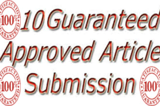 do 10 article submission, manually