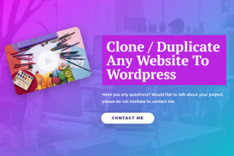 clone, copy or duplicate any website into wordpress