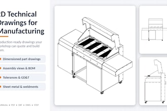 create 2d technical drawings for manufacturing