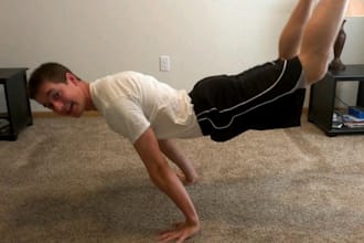 do pushups without my feet while saying your message
