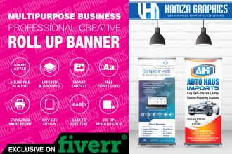 do outstanding roll up banner design in 24 hours