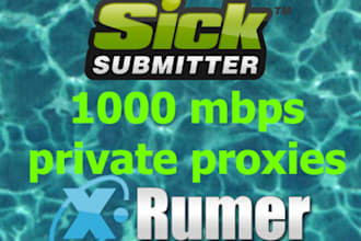 give you 10 USA Super Fast 1000+Mbps private proxies for a month