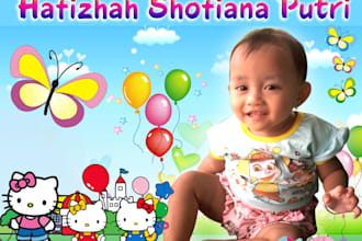 edit your childs photo to be cute and funny baby to be happy
