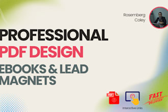 design professional PDF presentations, interactive ebooks