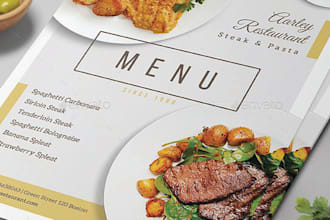 design attractive restaurant, food, service menu quickly