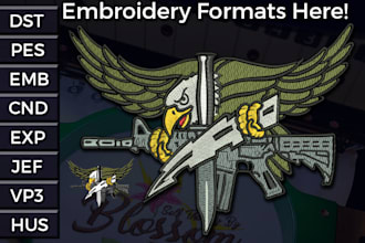 digitize any embroidery design into dst, pes format