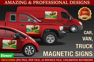 design amazing car, truck, or van door magnet signs