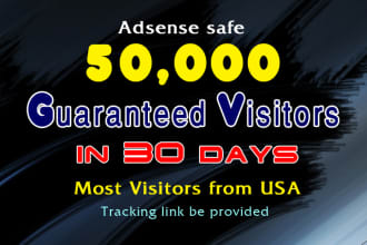 drive 50k USA targeted real web traffic, visitors