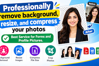 professionally remove background, resize, and compress your photos