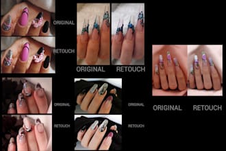 retouch photos of nail art, nails, manicure and similar