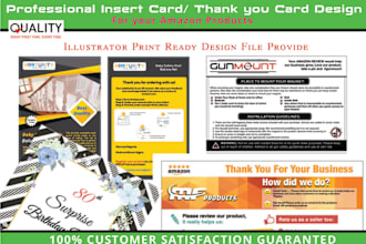 design amazon card, product insert card, thank you card