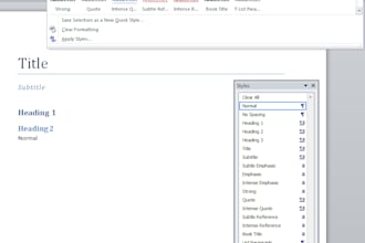 fix and format your word document for a consistent style
